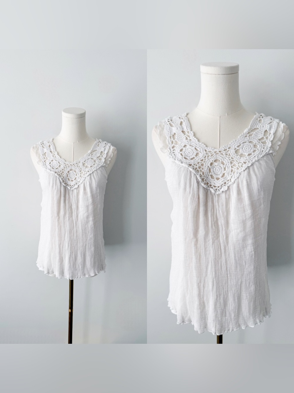 Forever21 white 100% silk boho blouse